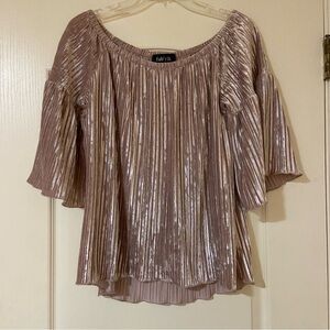 Fab'rik Shimmering Blush Pleated Blouse
